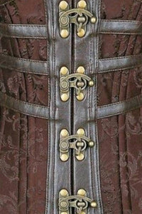 Daisy Corsets Women's Steampunk Steel Double Boned Under Bust Corset in brown - women's intimate - detail view