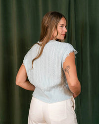 Day + Moon - American Flag Cable Knit Sweater