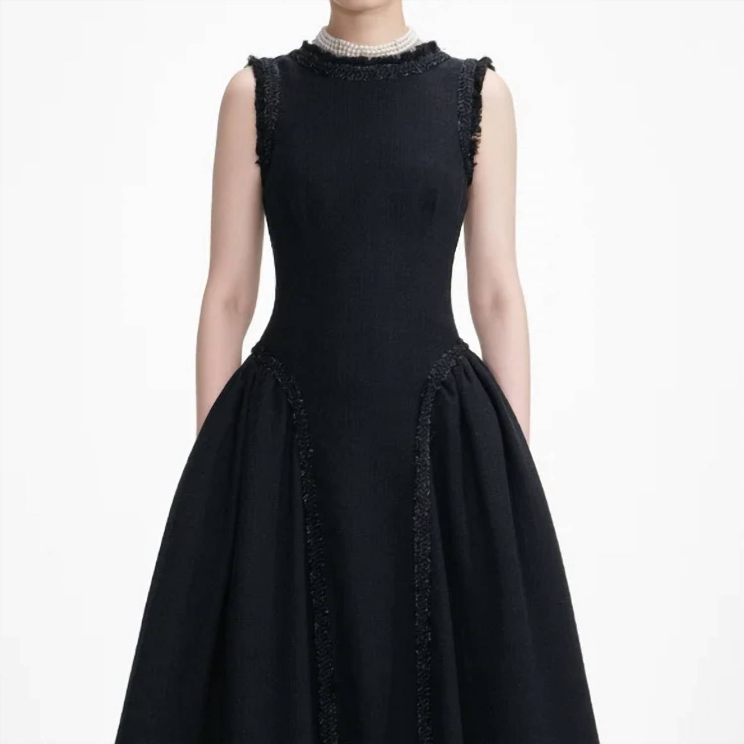 Self-Portrait - Boucle sleeveless midi dress