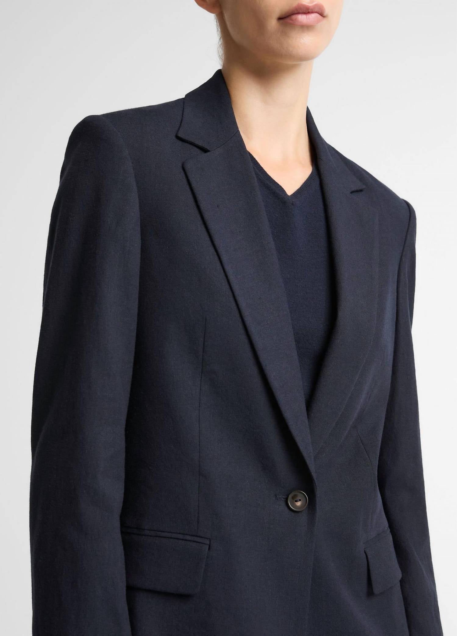 Vince - Linen Blend Single Breasted Blazer
