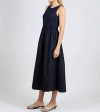 Elliott Lauren - Rib Knit Woven Combo Dress