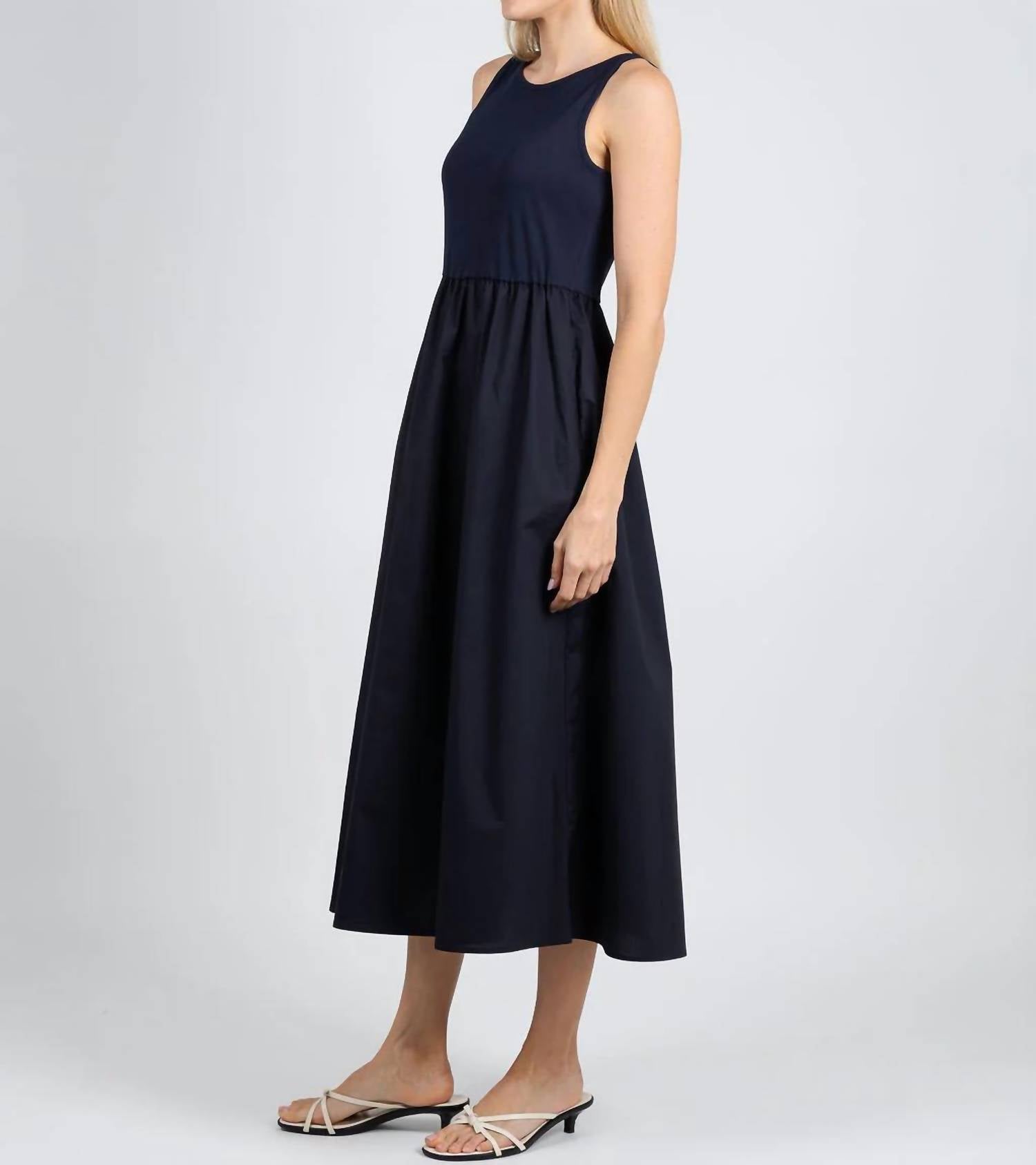 Elliott Lauren - Rib Knit Woven Combo Dress