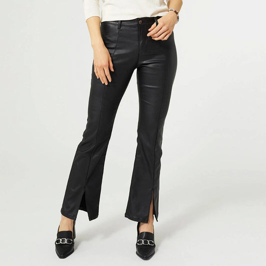 Coco + Carmen - OMG Zoey Zip Bootcut Faux Leather Pant With Front Slit