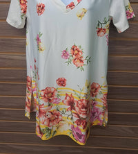 Mts - Women's Floral Long Short Sleeve Blouse