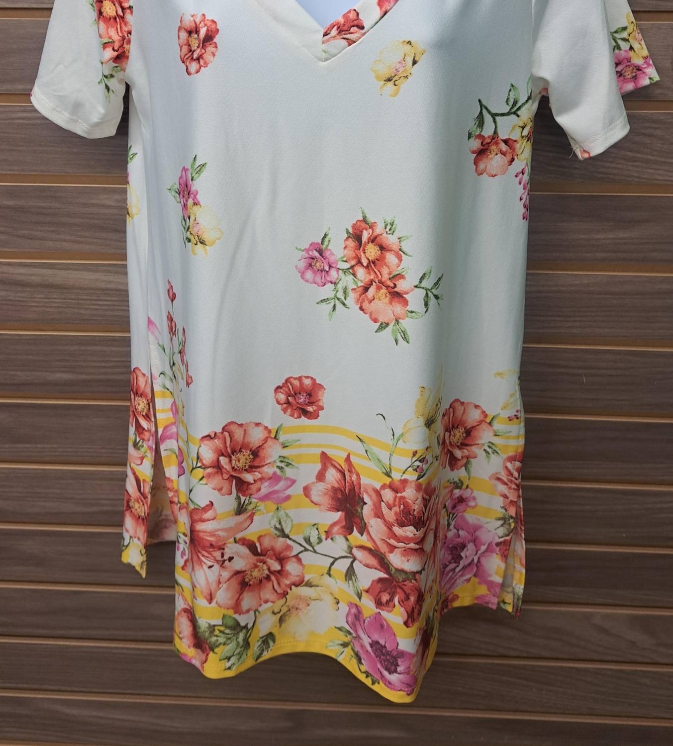 Mts - Women's Floral Long Short Sleeve Blouse