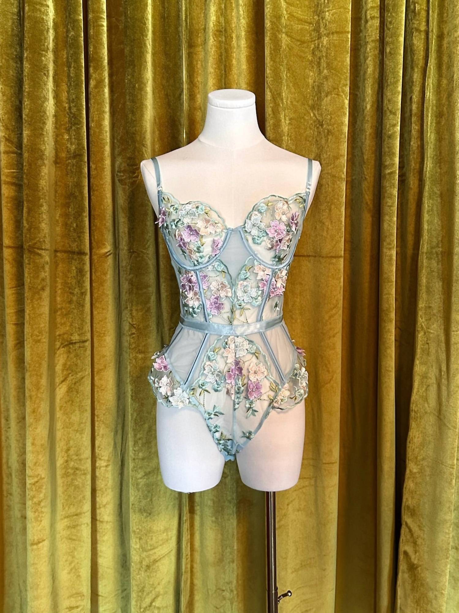 Kilo Brava - Embroidered Underwire Bodysuit