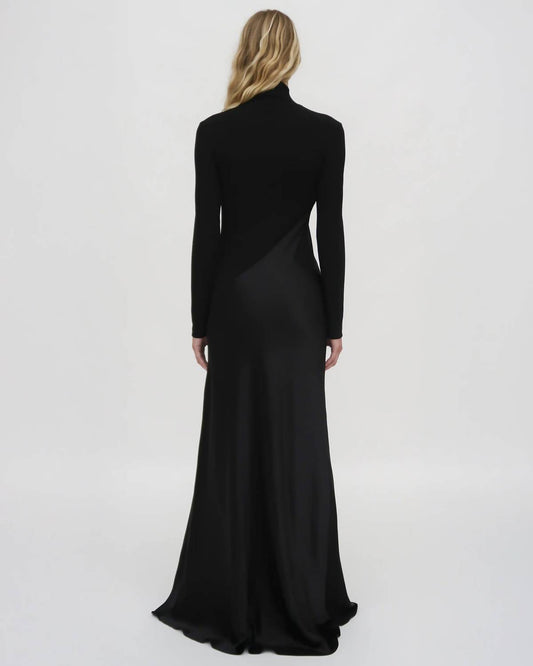 Rosetta Getty - Bias Turtleneck Combo Maxi Dress