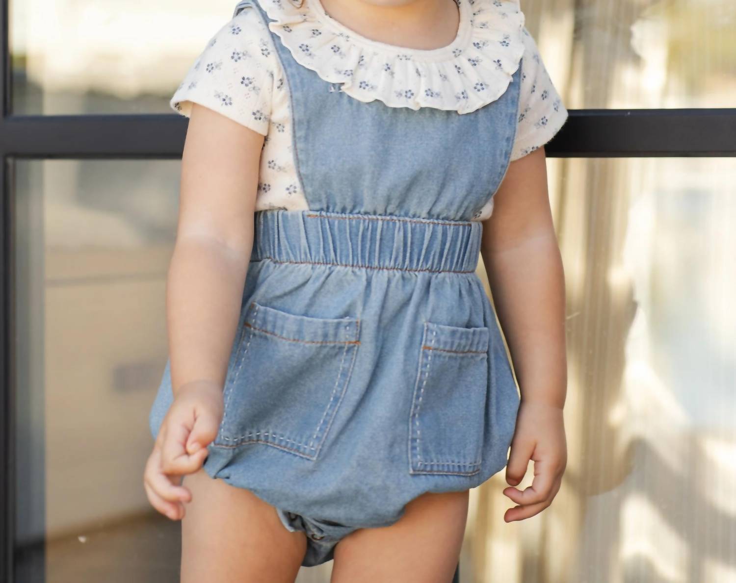Rylee + Cru - Kid's Ruffle Collar Ditsy Body Suit