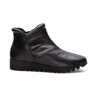 Aetrex Women's Zoey Slip-on Boots in black leather 1 - women's shoe - detail view