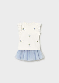Mayoral - Girls Roses Tulle Skirt Set