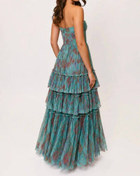 Hutch - Isabella Romantic Vining Painted Floral Tulle Gown