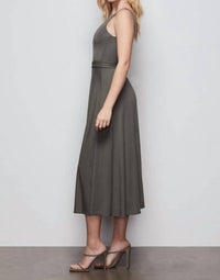 GOOD AMERICAN Belted Swing Tank Dress in sage - women's dress - alternate view