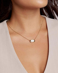 Kendra Scott Women's Lisa Bezel Short Pendant Necklace in gold ivory mother of pearl - women's jewelry - alternate view
