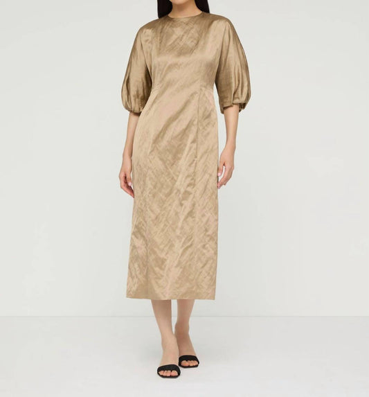Lafayette 148 - Satin Balloon Sleeve Midi Dress
