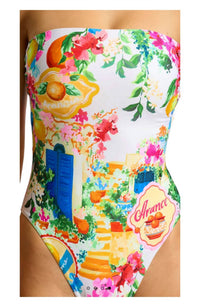 Seafolly - Bandeau Postcard Print One Piece