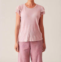 Cut Loose - Light Weight Linen Sweater Flutter Tee