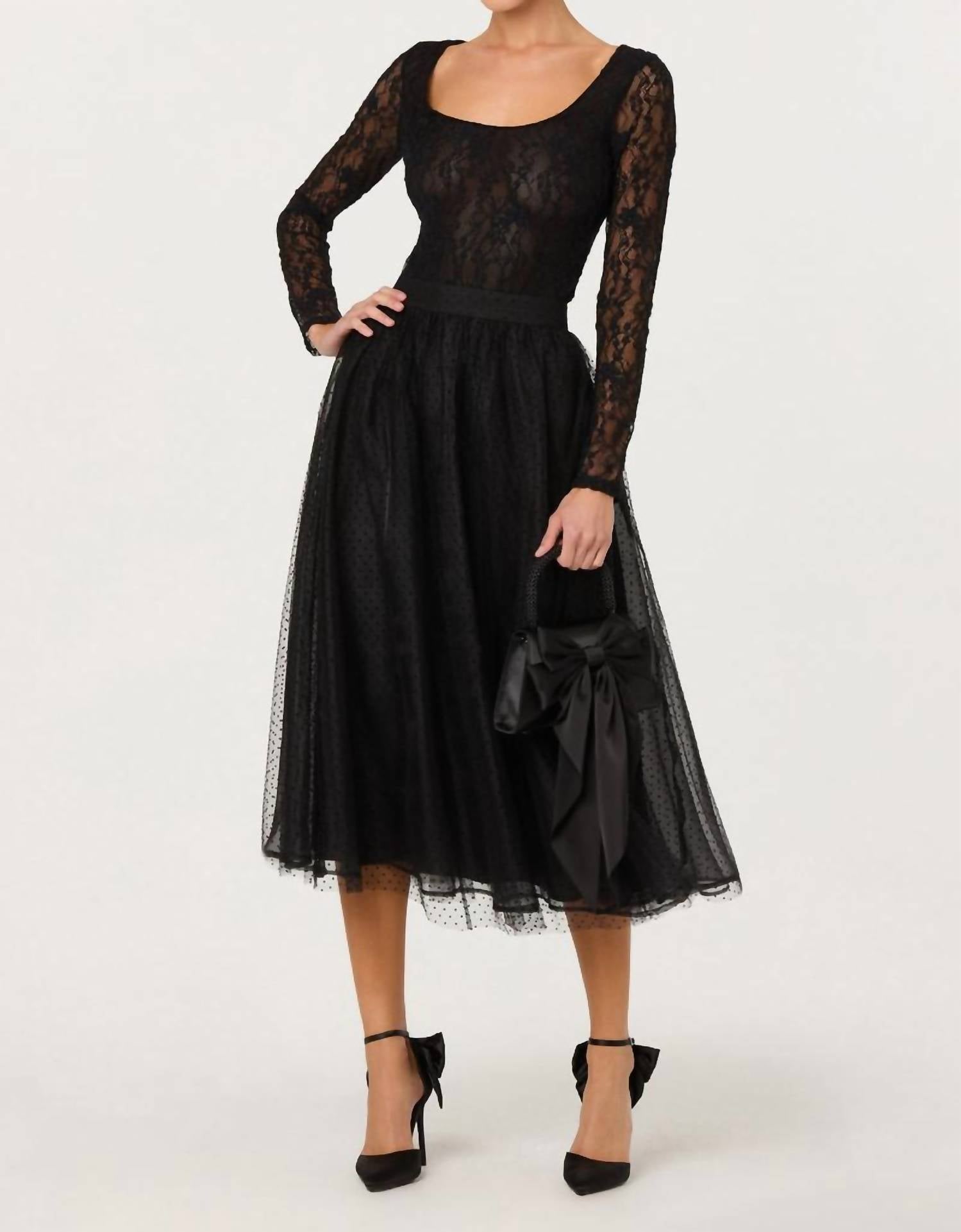 ASTR Haniya Bodysuit in black - women's shirt - view 4