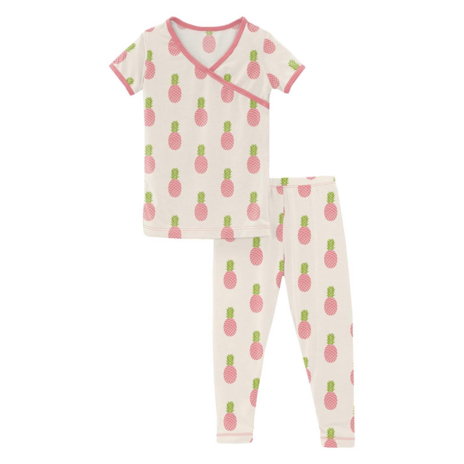 Kickee - Girls' Short Sleeve Kimono Pajama Set