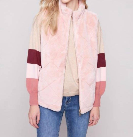 Charlie B - Reversible Quilted Faux Fur Vest