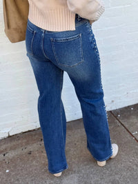 L.T.J - Studded Straight Leg Jeans