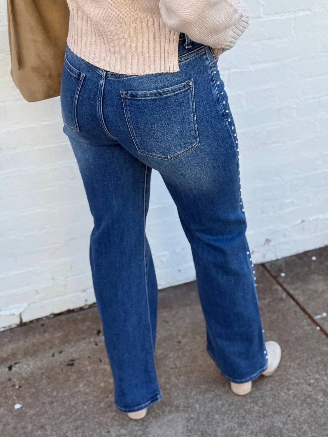 L.T.J - Studded Straight Leg Jeans