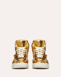 Valentino - Men's Stud Mirror Effect Synthetic Fiber Mid-top Sneakers
