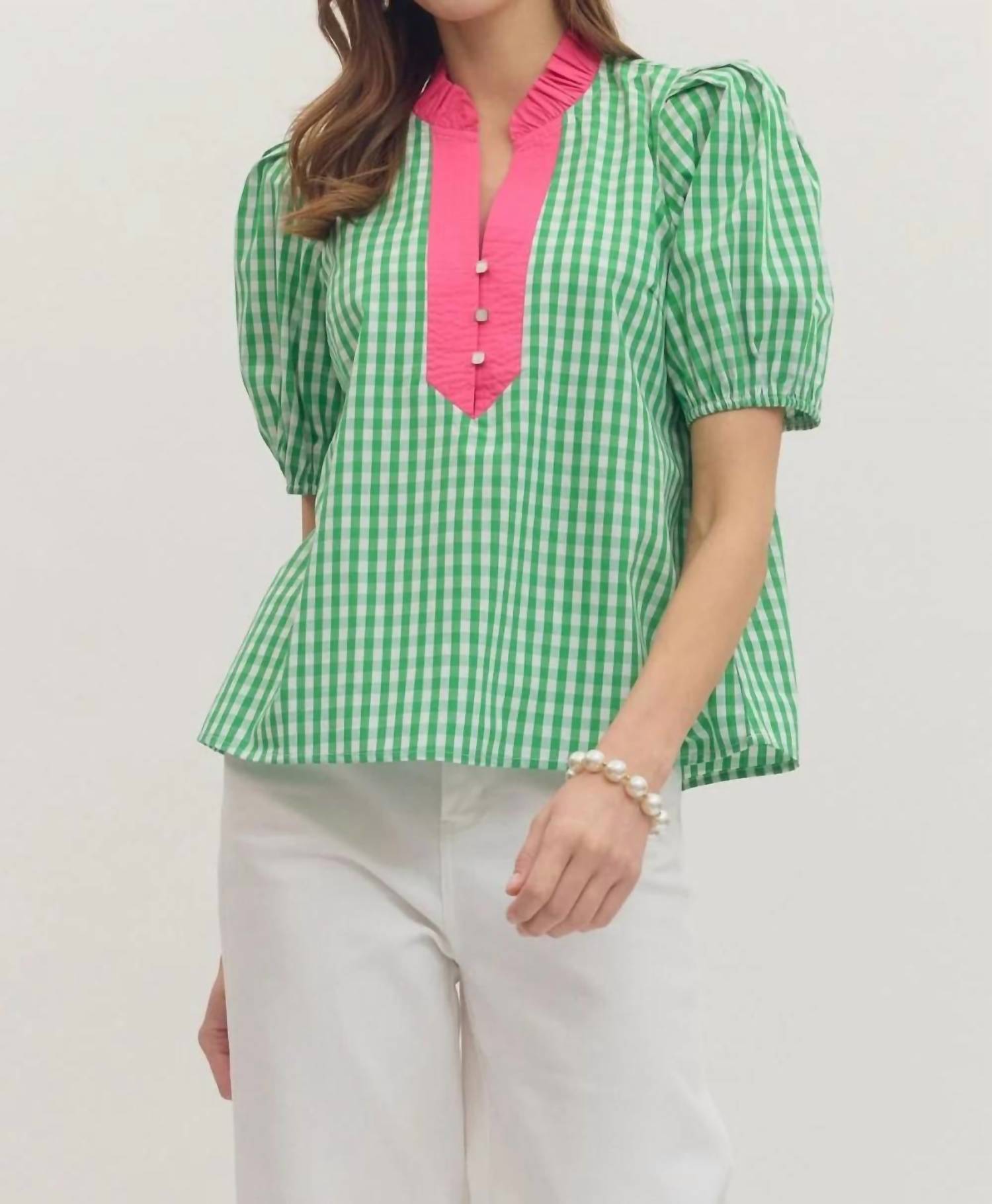 Entro - Glinda Gingham Blouse