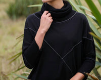 FOIL Women's What's The Stitch Dress in black - women's dress - detail view
