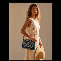 Elektra'S Workshop - Women's Top Flap Woven Resin Chain Bag