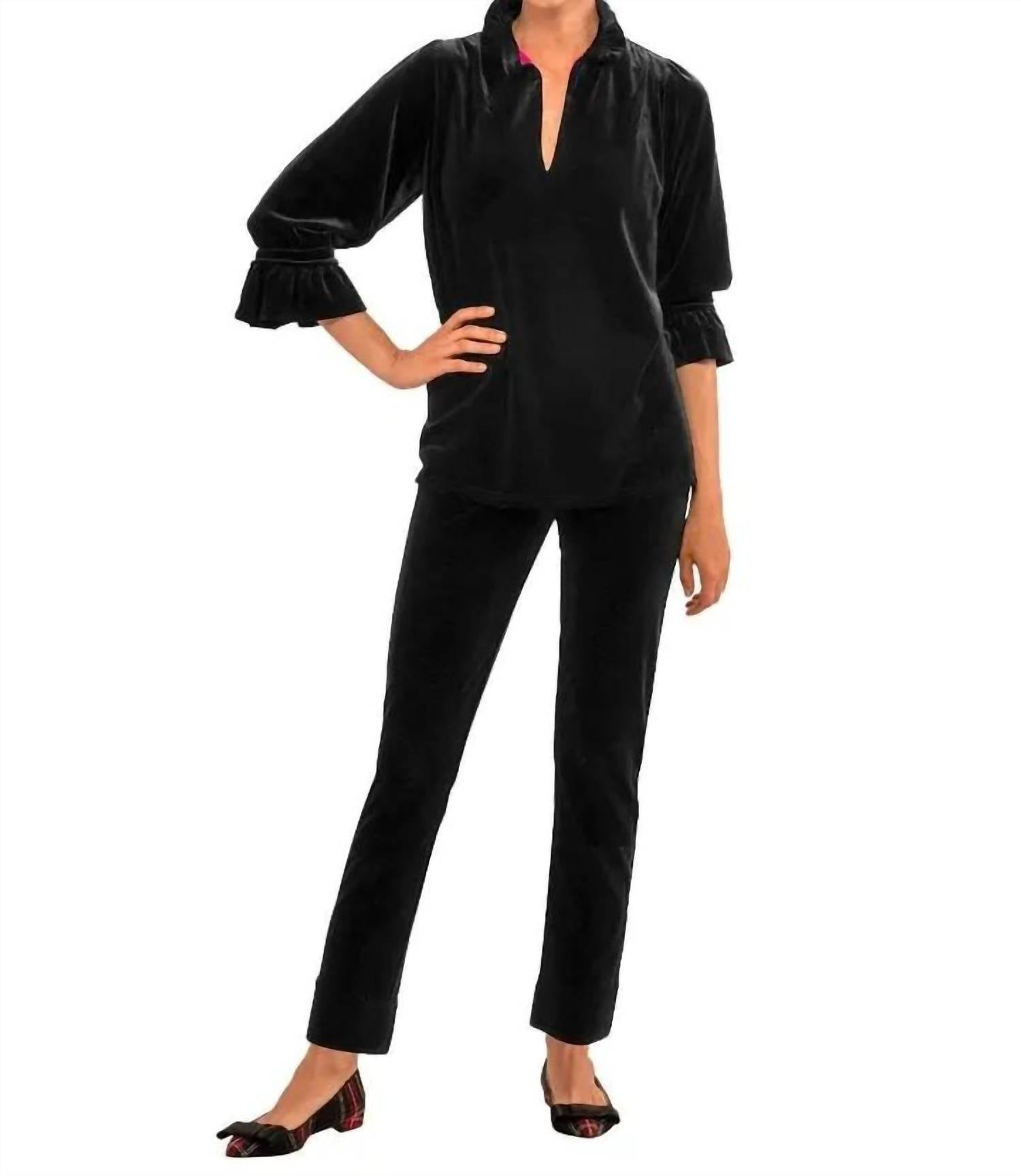 Gretchen Scott - Ruffle Neck Tunic Blouse