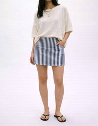 Cloud Ten - Striped Stretch Waistband Skort