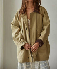 By Together - Woven Cotton Contrast Corduroy Utility Jacket