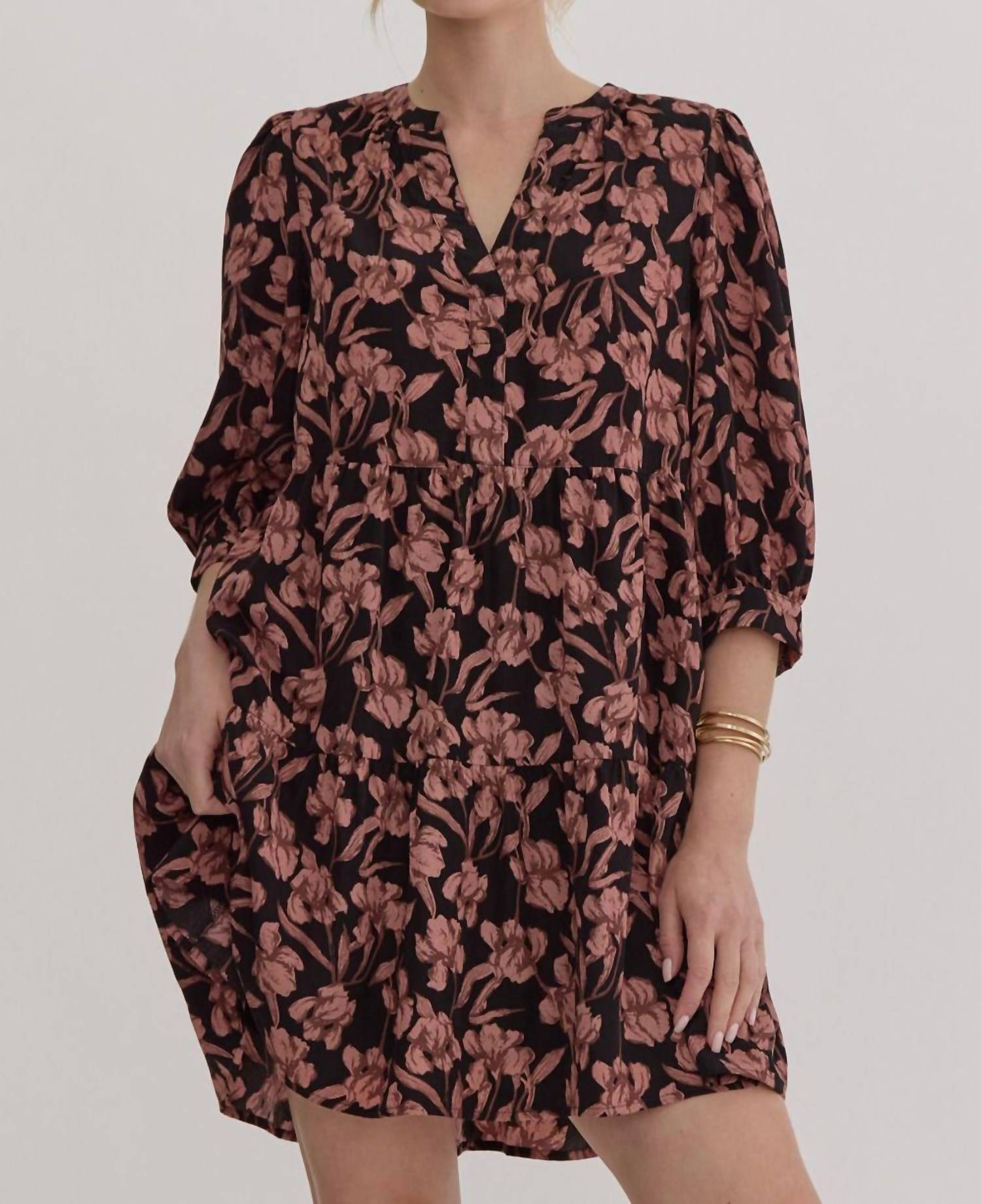 Entro - Wild Rosette Floral Dress