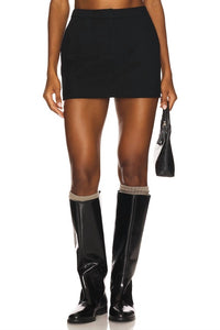 line and dot Eton Mini Skirt in black 1 - women's skirt - detail view