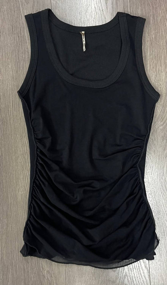 Pete - Women's Sage Double Layer Ruched Tank