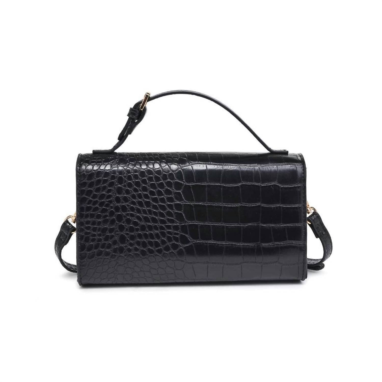 Urban Expressions - Women's Thea Vegan Leather Croc Print Crossbody Top Handle Bag