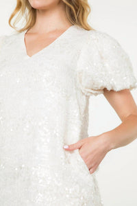Thml - Puff Sleeve Sequin Mini Dress