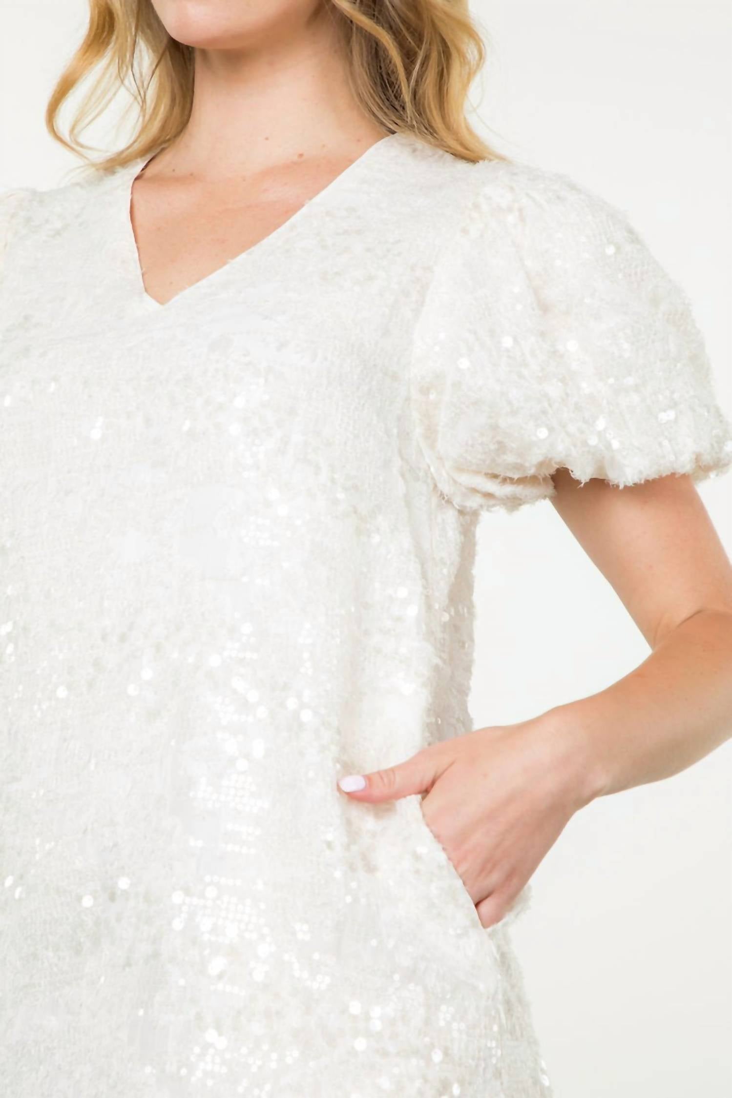 Thml - Puff Sleeve Sequin Mini Dress