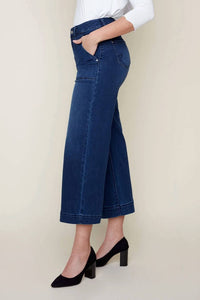 Renuar Denim Woven Pant in indigo - women's pants - detail view