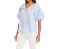 Karen Kane - Puff Sleeve Embroidered Top