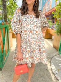 Anna Cate - Geo Peach Harper Mini Dress