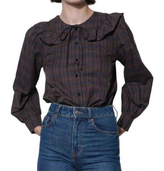 Greylin - Krista Peter Pan Collar Plaid Blouse