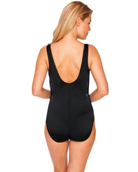 Longitude Periwinkle Sheer Love Side Panel One Piece Swimsuit in lgt black - women's swimwear - alternate view