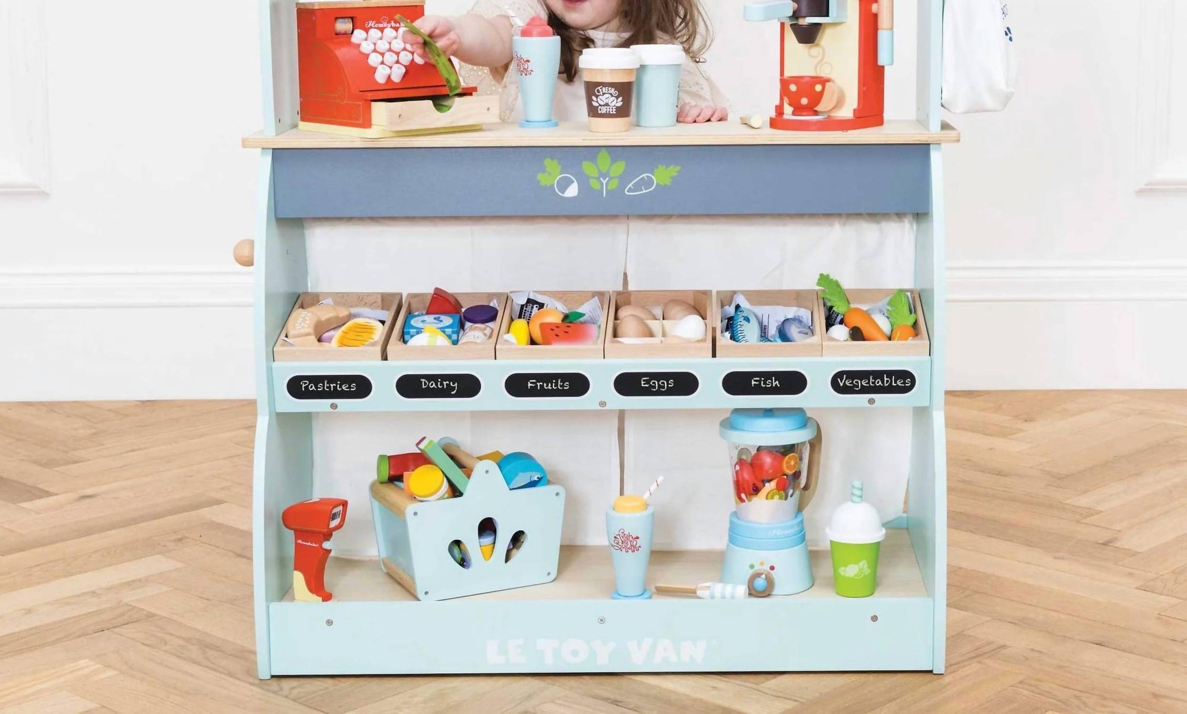 Le Toy Van - Kid's Wooden Cash Register & Money Play Set
