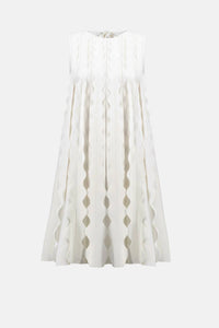 Joseph Ribkoff Viscose Sweater Knit Sleeveless A Line Dress in vanilla - women's dress - view 5