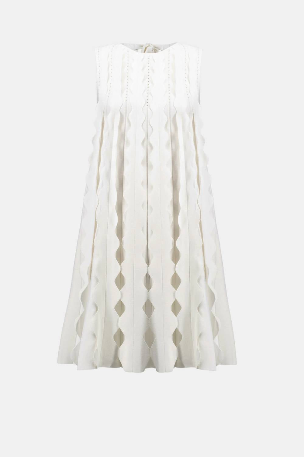 Joseph Ribkoff Viscose Sweater Knit Sleeveless A Line Dress in vanilla - women's dress - view 5