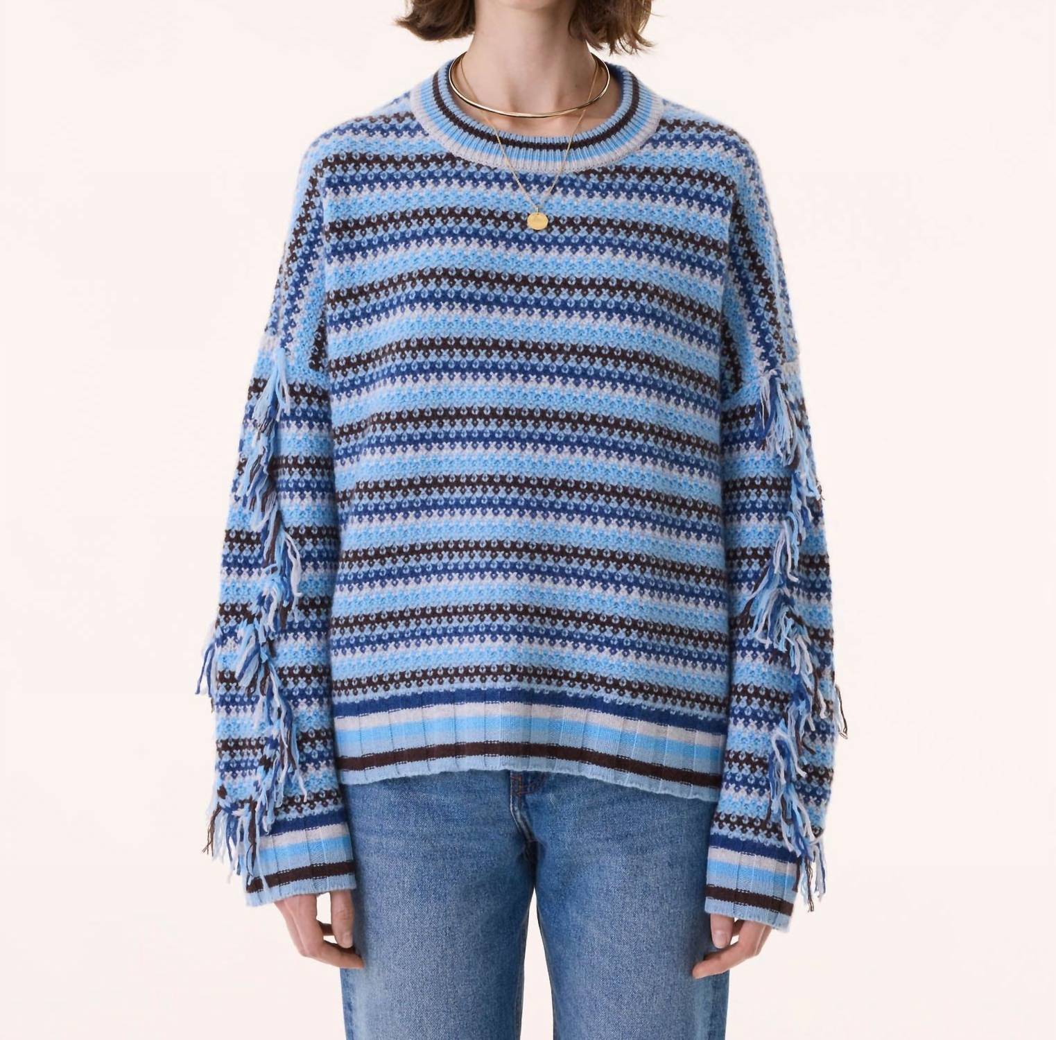 Kujten Zanabi Cashmere Sweater in blue ice - women's sweater - alternate view