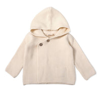 VIVERANO Organics Kid's Milan Pastel Hooded Sweater Jacket in cream - item