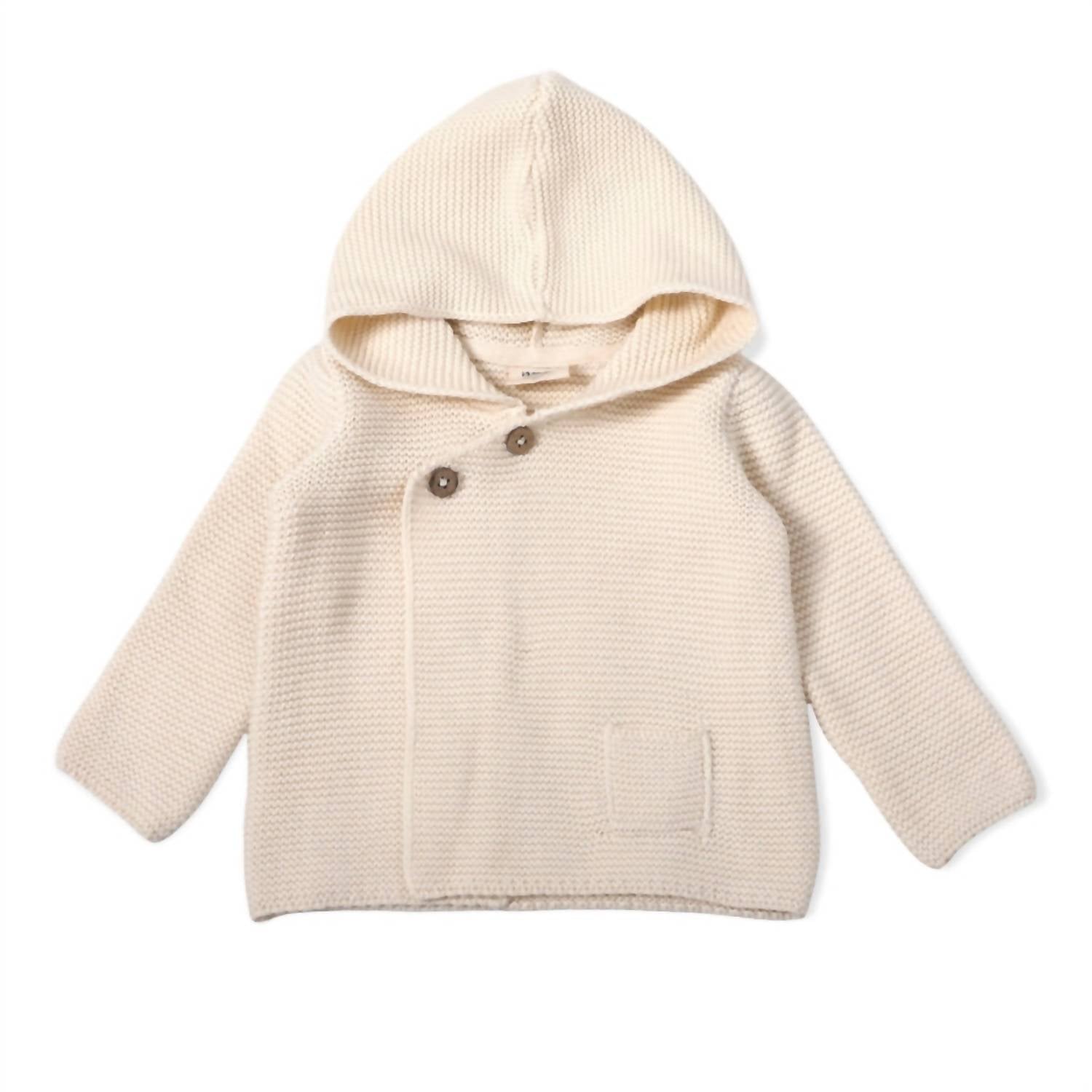 VIVERANO Organics Kid's Milan Pastel Hooded Sweater Jacket in cream - item