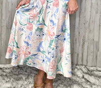 Charlie B - Floral Pastel Satin Skirt